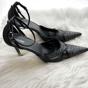 Splash Black Stiletto Heels Size 10